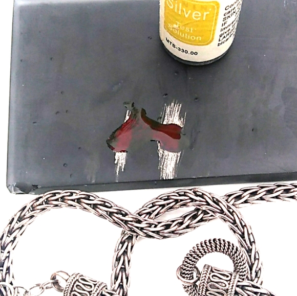 SUBSTANTIAL Sterling Silver Wheat Chain Toggle Necklace VINTAGE - Picture 6 of 8